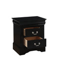 Louis Black Finish Philippe Iii Nightstand Black Synthetic Wood