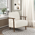 Modern Design 1Pc Accent Chair Beige Corduroy Seat Cushions Solid Wood Living Room Furniture Beige Primary Living Space Contemporary,Modern Plywood,Solid Wood