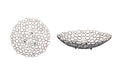 Decorative Metal Tray With Mesh Design And Ball Support,Gold And Black Gold Metal