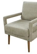 Mid Century Armchairaccent Chair With Chenille Armrest & Soft Cushion For Living Room, Bedroom, Home Office, Study, Light Grey Gray Foam Wood Fabric