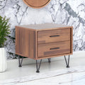 Deoss Walnut Finish Accent Table Walnut Synthetic Wood