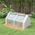 Outsunny 6' X 3' X 3' Portable Greenhouse, Garden Green House With 2 Pe Plastic Covers, Steel Frame And 2 Roll Up Windows, Clear Clear Steel