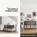 Pawhut Dog Crate Furniture, Decorative Dog Kennel Indoor End Table With Double Doors, Multi Purpose Pet Crate For Small To Large Dogs Up To 88 Lb, 46