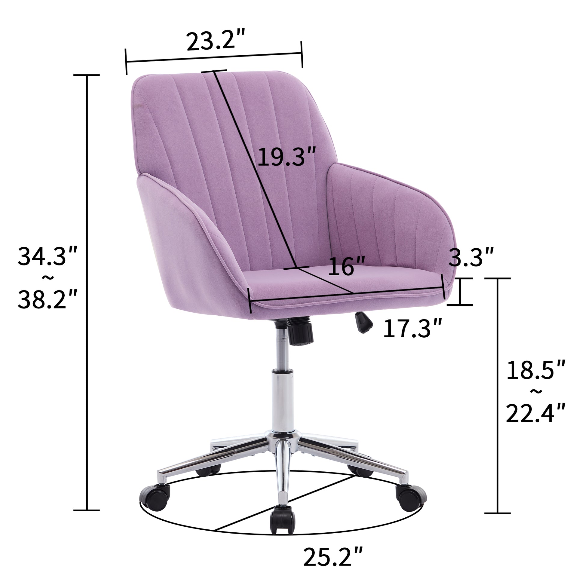 Ty Office Chair Lilac Velvet