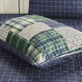 3 Piece Reversible Printed Quilt Set Green Navy King Cal King Green Navy Microfiber