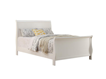 Modern 1Pc Twin Size Bed Bedroom Furniture Sleigh Design Headboard Footboard Plywood 1Pc Bedframe White Color Box Spring Required Twin White Wood Bedroom Contemporary,Modern,Transitional,Ultra Modern Rubberwood Bed Frame Plywood