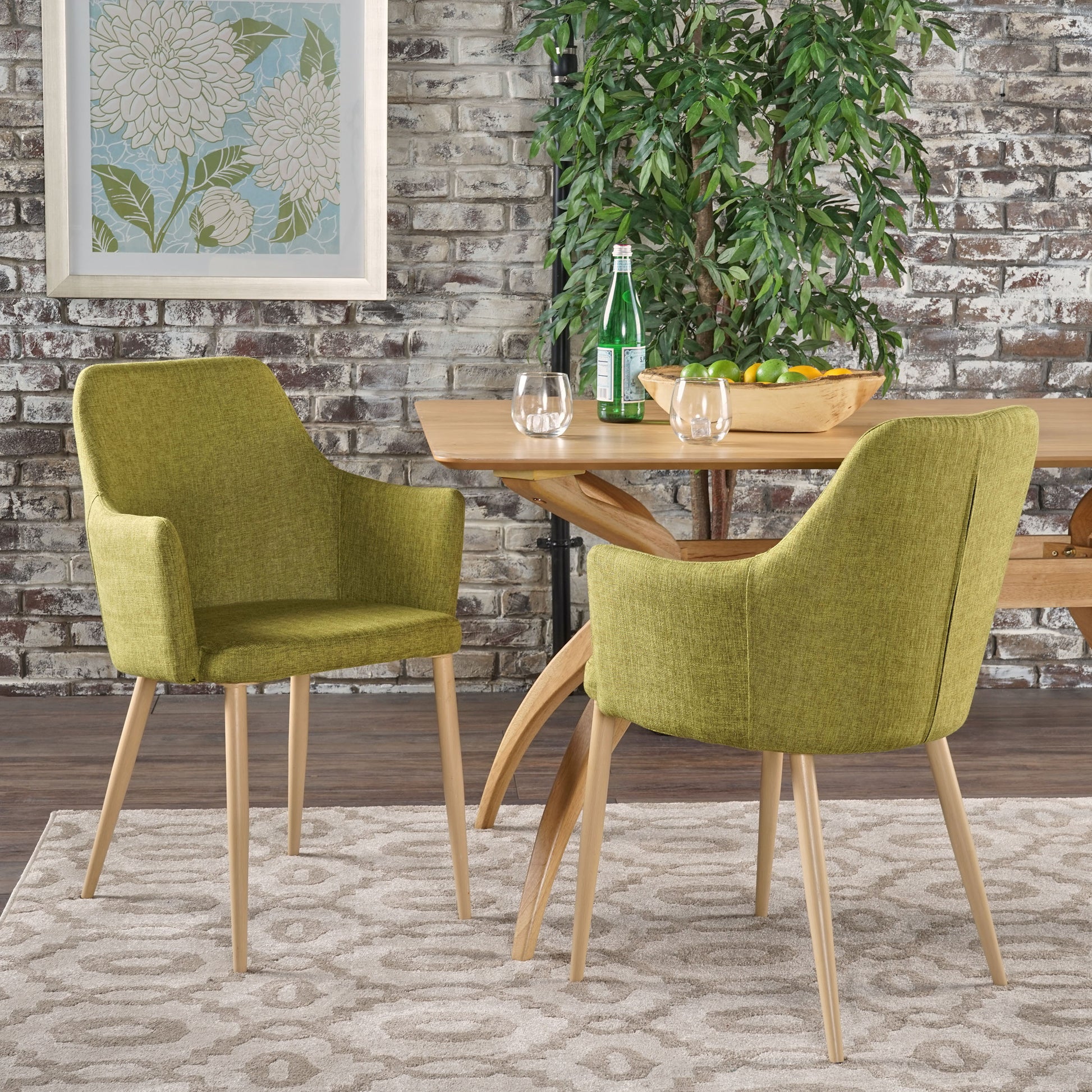 Dining Chair Green Fabric