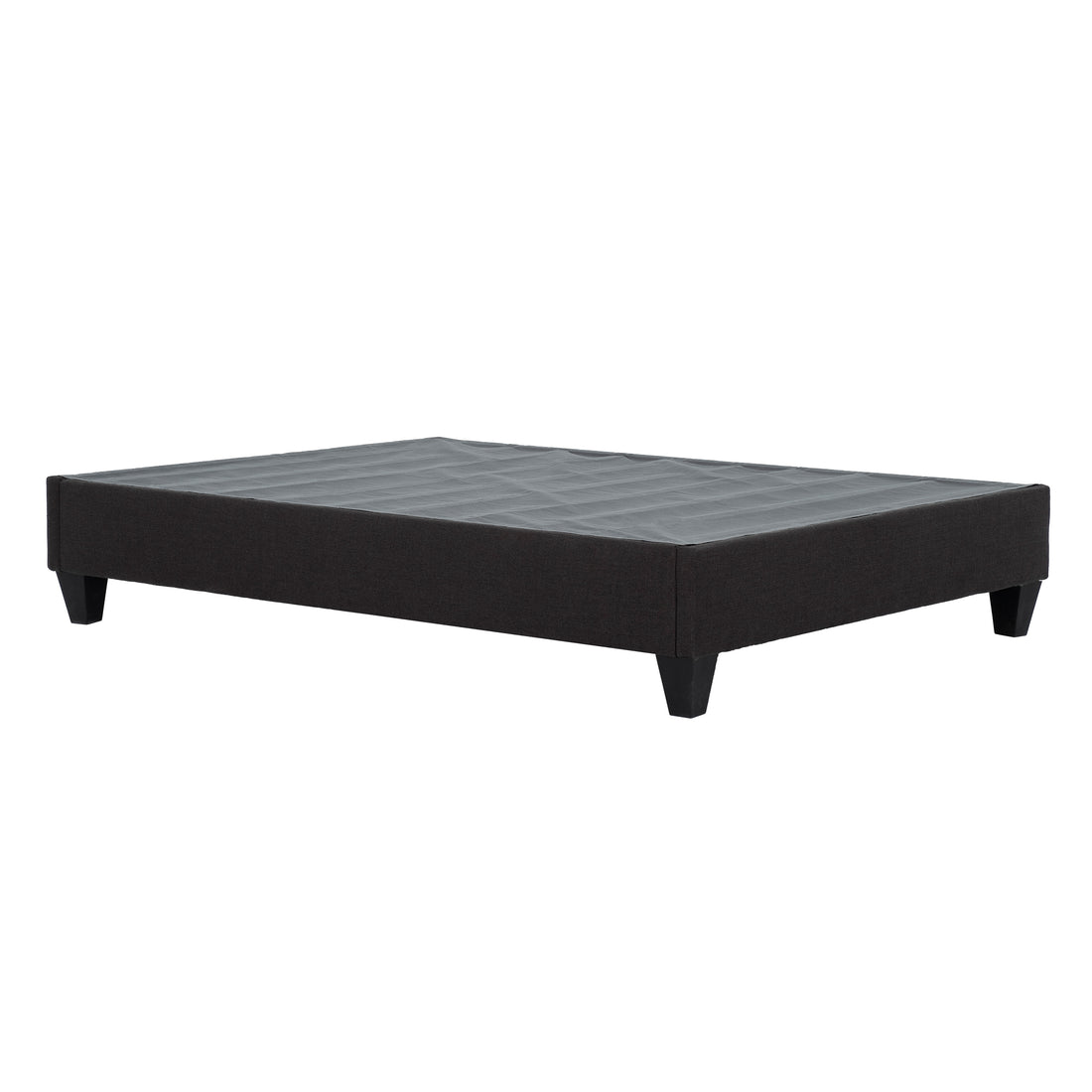 Dark Grey Upholstered Platform Bed Frame, King Box Spring Not Required King Dark Grey Wood Bedroom Contemporary,Modern Bed Frame Fabric Plywood