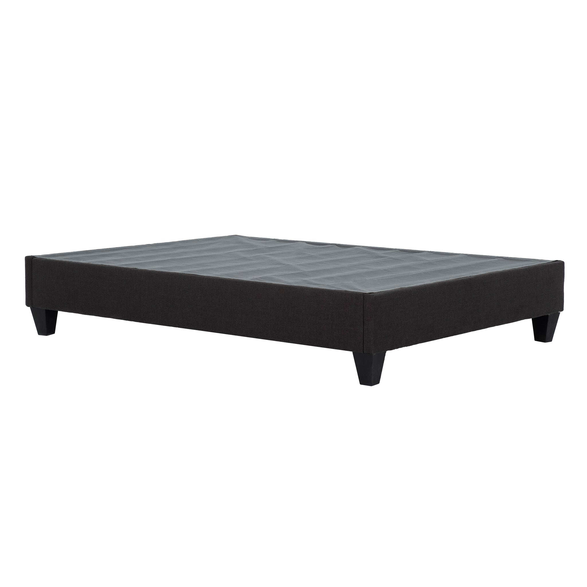 Modern Dark Grey Upholstered Platform Bed Frame, Full Box Spring Not Required Full Dark Grey Wood Bedroom Contemporary,Modern Bed Frame Fabric Plywood