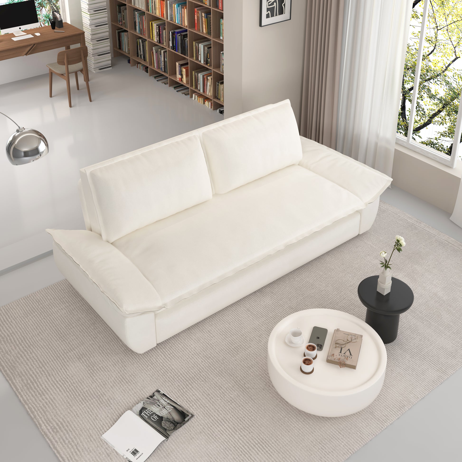 70.1" Queen Pull Out Sofa Bed, 3 In 1 Convertible Sleeper Sofa,Multi Functional Velvet Loveseat Bed,Beige Old Sku:W1885134131 W1885P154640 Beige Velvet 2 Seat