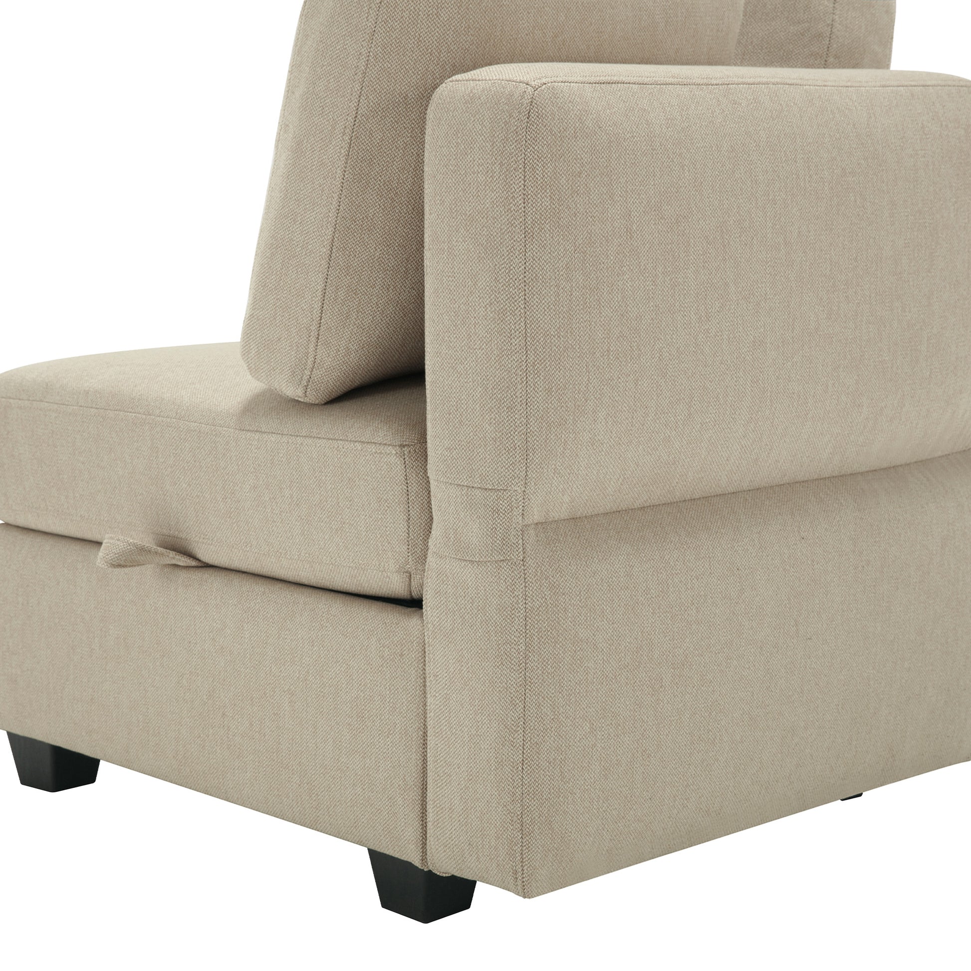 Modular Sectional Sofa Couch Bed With Storage 6 Seater, Sleeper Sofa Bed Couch With Reversible Chaise Ottomans, Adjustable Arms And Backs Beige Beige Polyester 3 Seat