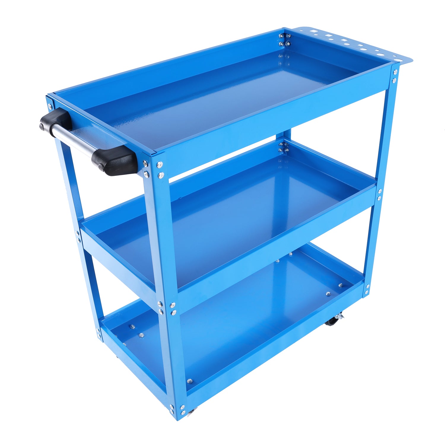 Tool Cart, 3 Tier Rolling Mechanic Tool Cart, Heavy Duty Steel Utility Cart With Lockable Wheels, 450 Lbs Capacity Industrial Service Cart For Garage, Warehouse, Workshop Blue Blue Abs Steel Q235