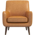 Alex Tan Leather Lounge Chair Beige Leather