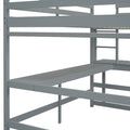 Full Loft Bed With Built In Desk, Ladder Platform, Ladders, Guardrails,Grey Full Grey Bedroom American Design Pine