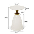 Luxury Design Iron End Table, Minimalist Round Side Table For Small Space White Iron