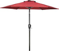 7.5Ft Patio Umbrella Outdoor Table Market Yard Umbrella With Push Button Tilt Crank, 6 Sturdy Ribs For Garden, Deck, Backyard, Pool, Red Red Stainless Steel