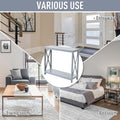 Homcom 2 Tier Console Table, Sofa Side Table With Storage Shelf, X Design For Entryway, Living Room, And Hallway, Grey Grey Mdf