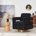 Swivel Barrel Chair For Living Room,360 Degree Swivel Club Modern Accent Single Sofa Chair, Small Leisure Arm Chair For Nursery, Hotel, Bedroom, Office Black Primary Living Space Modern Linen