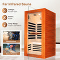 Infrared Sauna Room Single Room Natural Metal & Wood Solid Wood