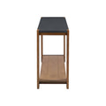 Distinctive Features Of A Minimalist Console Table With Bottom Shelf And Four Legs, Suitable For Entryway, Hallway, Living Room, Foyer, Corridor Black Brown Primary Living Space American Design Shelves Mdf
