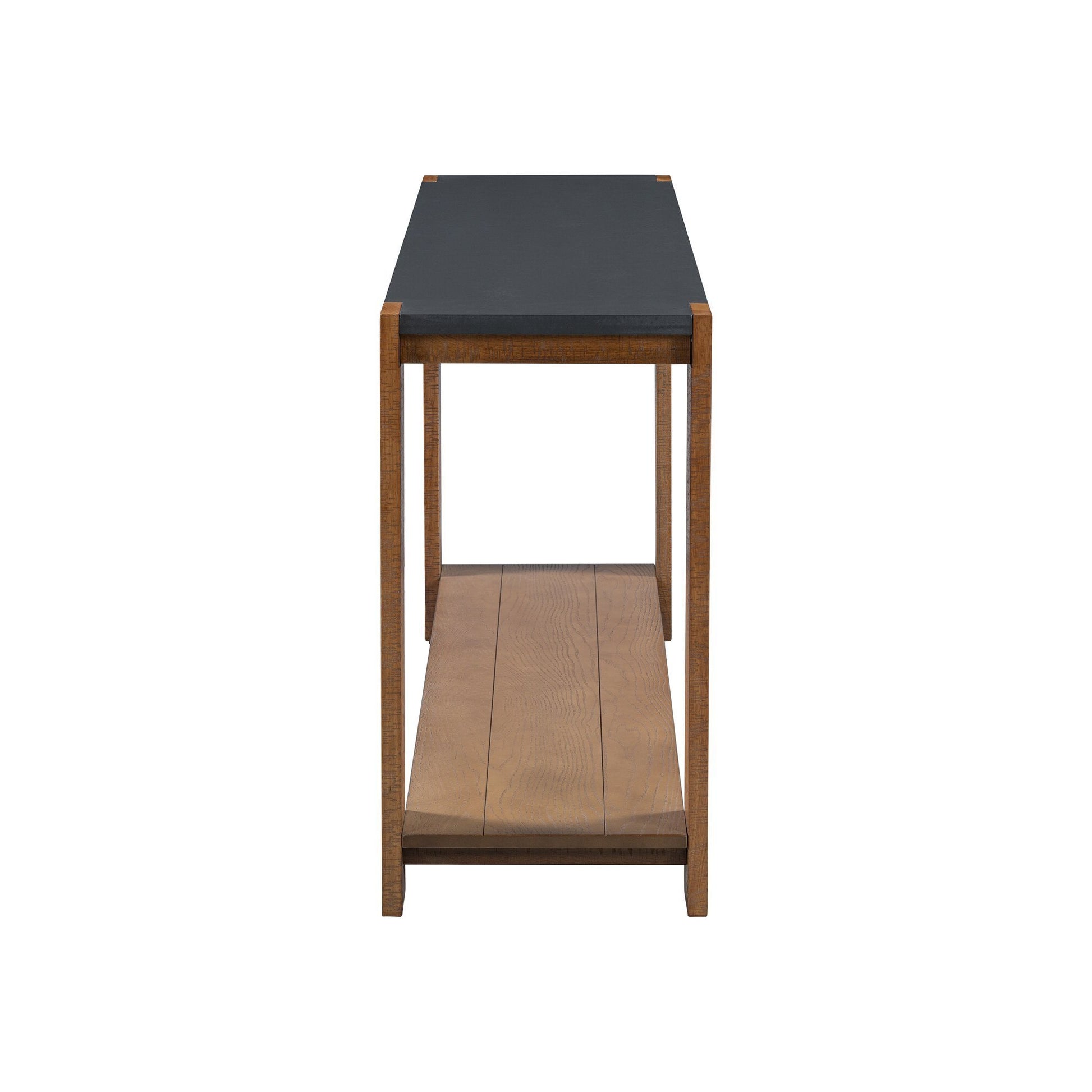 Distinctive Features Of A Minimalist Console Table With Bottom Shelf And Four Legs, Suitable For Entryway, Hallway, Living Room, Foyer, Corridor Black Brown Primary Living Space American Design Shelves Mdf