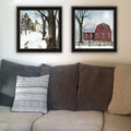 2 Piece Vignette A Little Snow, Waiting For Spring Black Framed Wall Art For Living Room, Bedroom Wall Art Print For Home Decor By Billy Jacobs Multicolor Wood Paper
