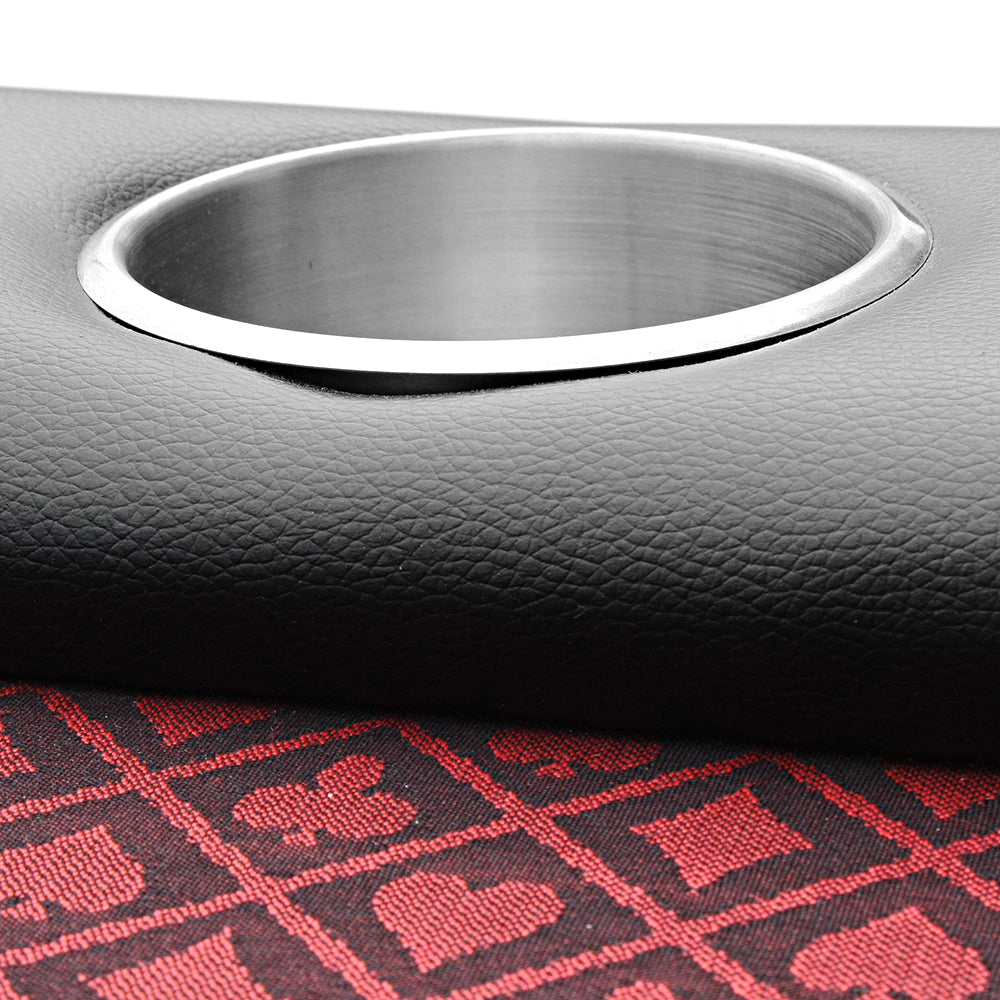 96 Inches Poker Table Model 18755 Red With Cup Holders And Chips Tray Black Primary Living Space Modern Plastic,Wood