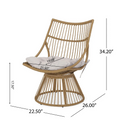 Elaine Chair & Side Table Light Brown Pe Rattan Iron Waterproof Fabric