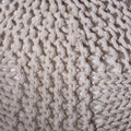 Knited Pouf Beige Cotton