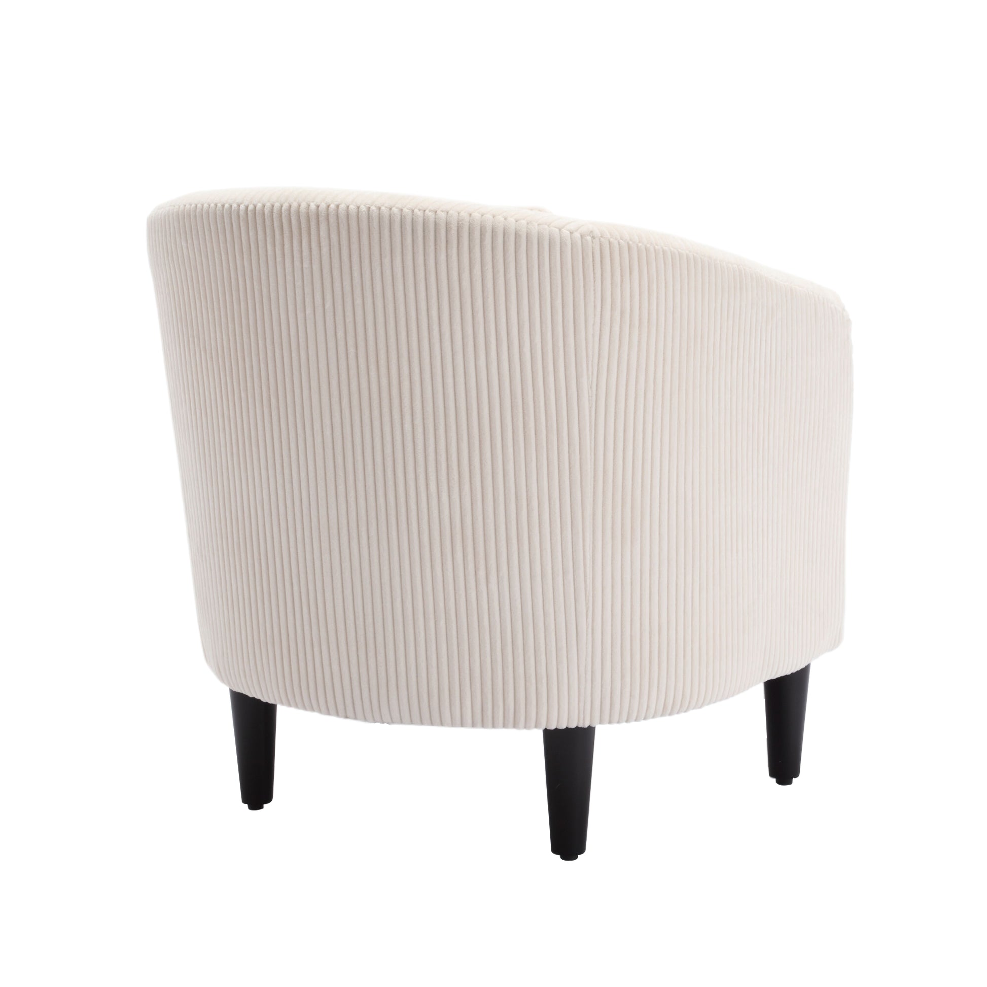 Coolmore Living Room Accent Barrel Chair, Century Modern Style Decorative Chair, Armchair For Living Room With Thick Cushions And Pillows, Comfy Single Sofa Chair, Chair With Wooden Legs,Beige Beige Corduroy