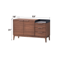 Bevis Server, Engineered Stone & Walnut Finish Dn02419 Walnut Wood