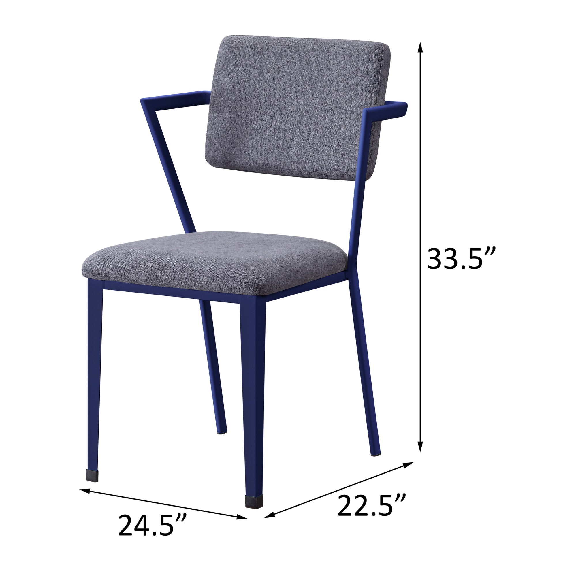 Grey And Blue Open Back Upholstered Office Chair Solid Grey Blue Office Rectangular Modern Office Chairs Solid Back Fabric Metal