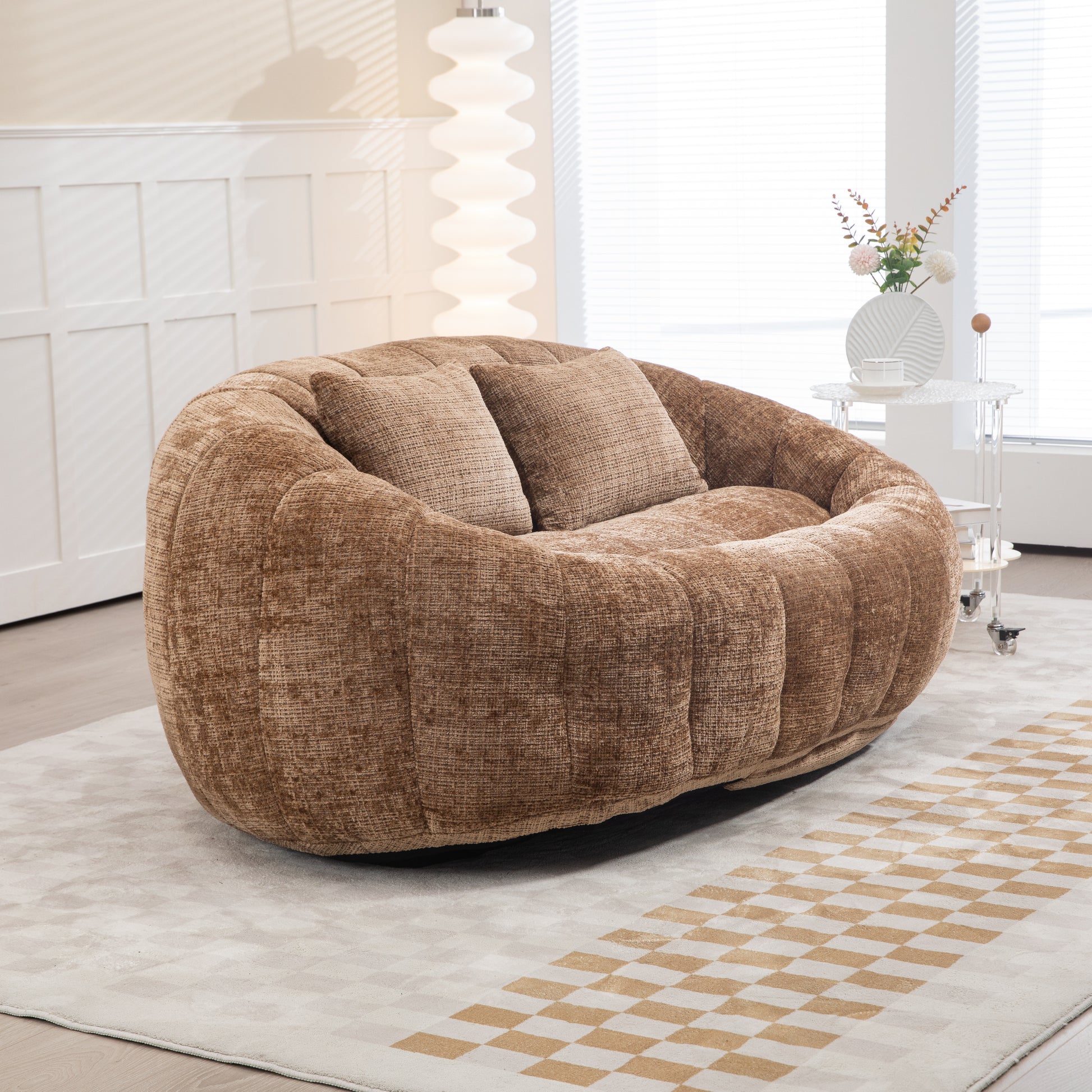 Coolmore Bean Bag Sofa Lazy Sofa Durable Comfort Lounger High Back Bean Bag Chair Couch For Adults And Kids, Indoor & Outdoor, Accent Floor Soft Lounge Chair Coffee Chenille Coffee Foam Chenille 2 Seat