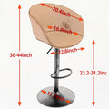 Adjustable Swivel Bar Stools, Mid Century Modern Pu Leather Upholstered Counter Height Bar Stool, Kitchen Island Barstools With Minimalism Style, 1 Chair 1Carton,Brown Brown Pu Mid Century Modern,Minimalist Bar Stools 1 Foam Pu Leather