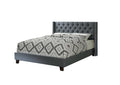 Queen Bed In Blue Gray Queen Gray Fabric