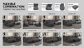 104.32*66.92 Modular Sectional Sofa Sleeper Couch, Sectional Sofa With Chaise And Ottoman, Convertible U Shaped Modular Sofa Set. Compressed Sponge, Dark Grey. Combo A 2B 2D Dark Grey Primary Living Space Soft Minimalist,Modern Foam Spring 5 Seat