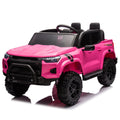 24V10A Two Seater Kids Ride On Electric Pickup, Kids Ride On Toy W Parents Remote Control,4Wd 800W Motors,Two Safety Belts,High Gate Safety Design,Usb,Bluetooth, Speed 2.49 3.73Mph For Kids Aged 3 . Rose Red 50 99 Lbs Polypropylene