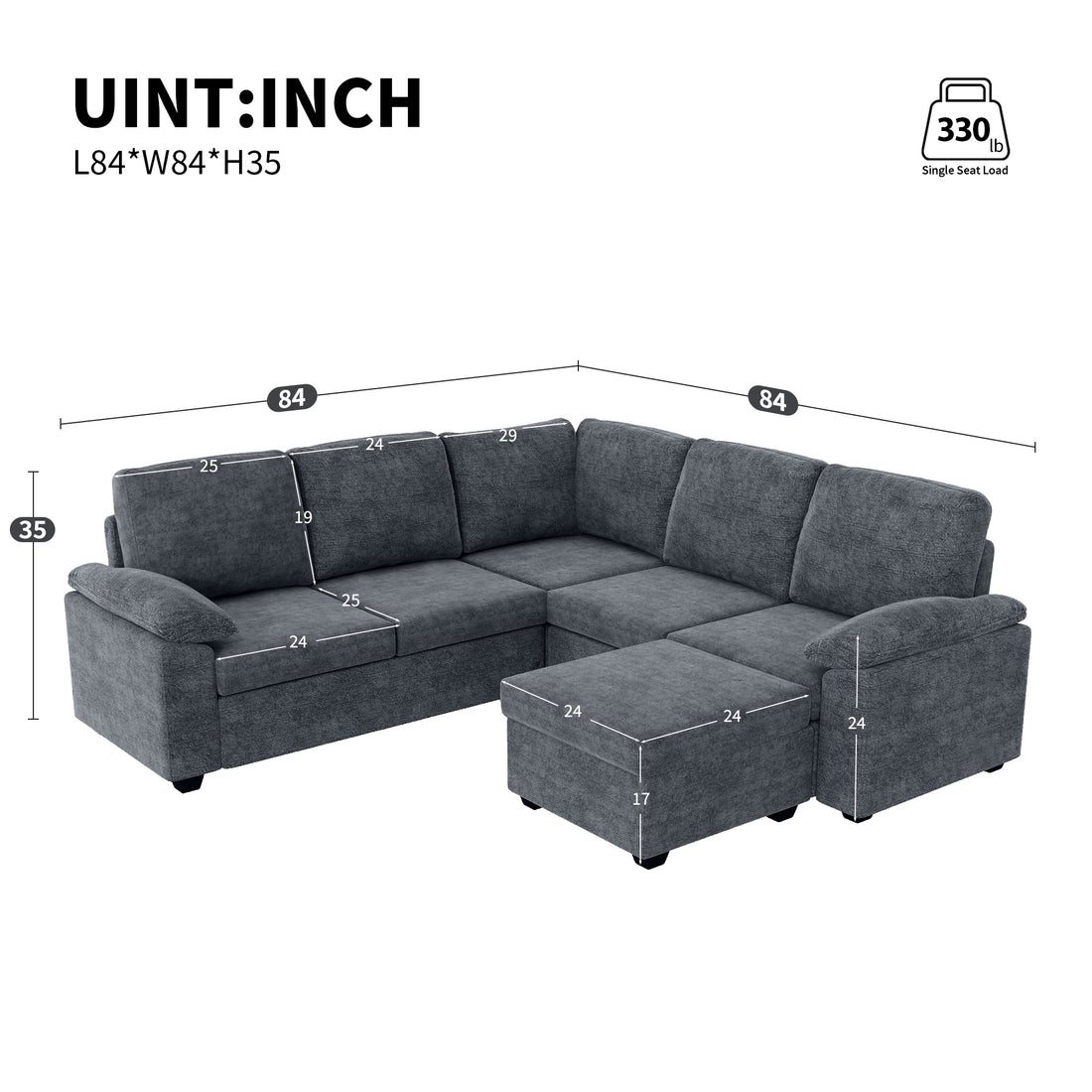 84*84" Modern Velvet Sectional Sofa Set,Large U Shaped Upholstered Corner Couch With Ottoman,Armrest Pillow,6 Seat Indoor Furniture For Living Room,Apartment,Office,2 Colors Gray Velvet 6 Seat