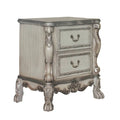 Vintage Bone White 2 Drawer Nightstand Vintage 2 Drawers Bedroom Rectangle Vintage Poplar Wood Plastic