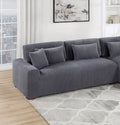 Modern 2Pc Sectional Set Xl Plush Corduroy Fabric Dark Gray Laf Sofa Raf Chaise Living Room Couch Dark Gray Wood Primary Living Space Soft Cushion Back Contemporary,Modern L Shaped Rubberwood Corduroy 4 Seat