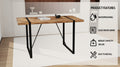 Mdf Dark Wood Dining Table And Modern Dining Chair 4 Piece Set, Medieval Wooden Kitchen Dining Table Set, Rectangular Metal Base, Dining Table And Suede Chair Brown Green Mdf