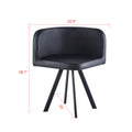Modern 7 Pieces Dining Table Set, Rectangle Dining Table With 6 Chairs For Dining Room, Kitchen Black Pu Leather