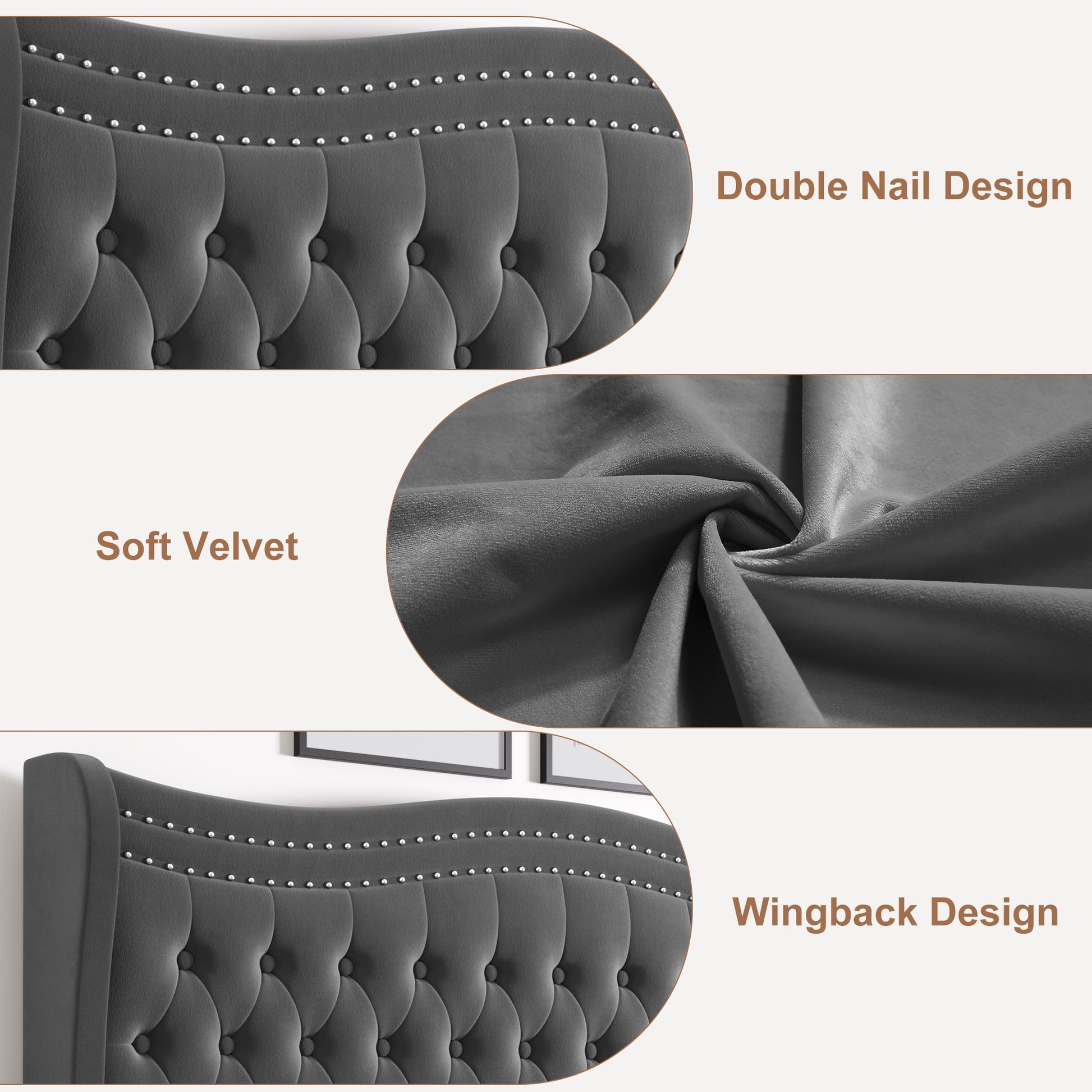 Lift Up Velvet Gray Queen Size Bed Box Spring Not Required Queen Gray Wood Light Brown Bedroom American Design Poplar Slat Beds Foam Velvet Upholstered