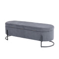 Coolmore Storage Ottoman,Bedroom End Bench,Upholstered Fabric Storage Ottoman With Safety Hinge, Entryway Padded Footstool, Ottoman Bench For Living Room & Bedroom Dark Gray Dark Gray Velvet