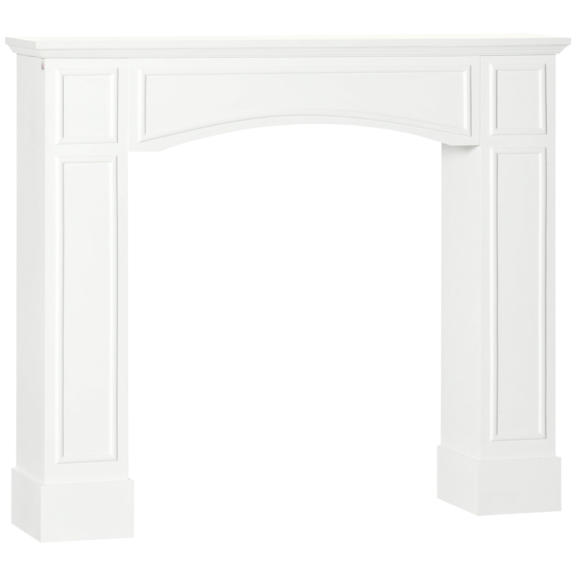 Homcom Modern Fireplace Mantel, Surround Mantels For Fireplace With Decorative Pattern Interior Width 29" White White Mdf