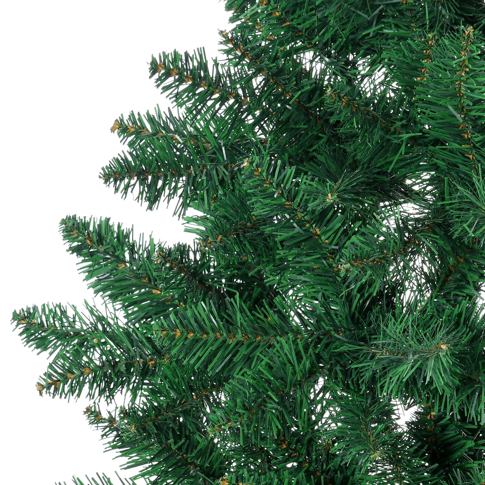 Homcom 5Ft Half Artificial Christmas Tree Holiday D Cor With 229 Branches, Auto Open, Steel Base, Green Green Plastic