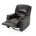 Brown Pu Glider Recliner With Swivel, Manual Reclining Chair Brown Pu