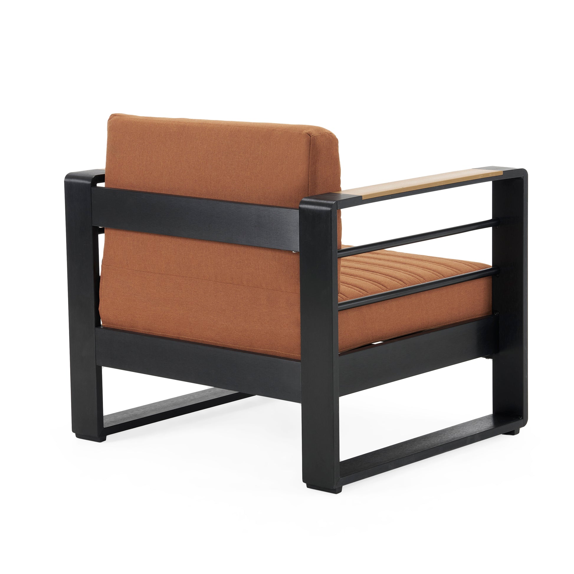 Giovanna Club Chair Orange Fabric Metal