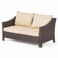 Antibes Seat & Table Brown Pe Rattan Iron Waterproof Fabric