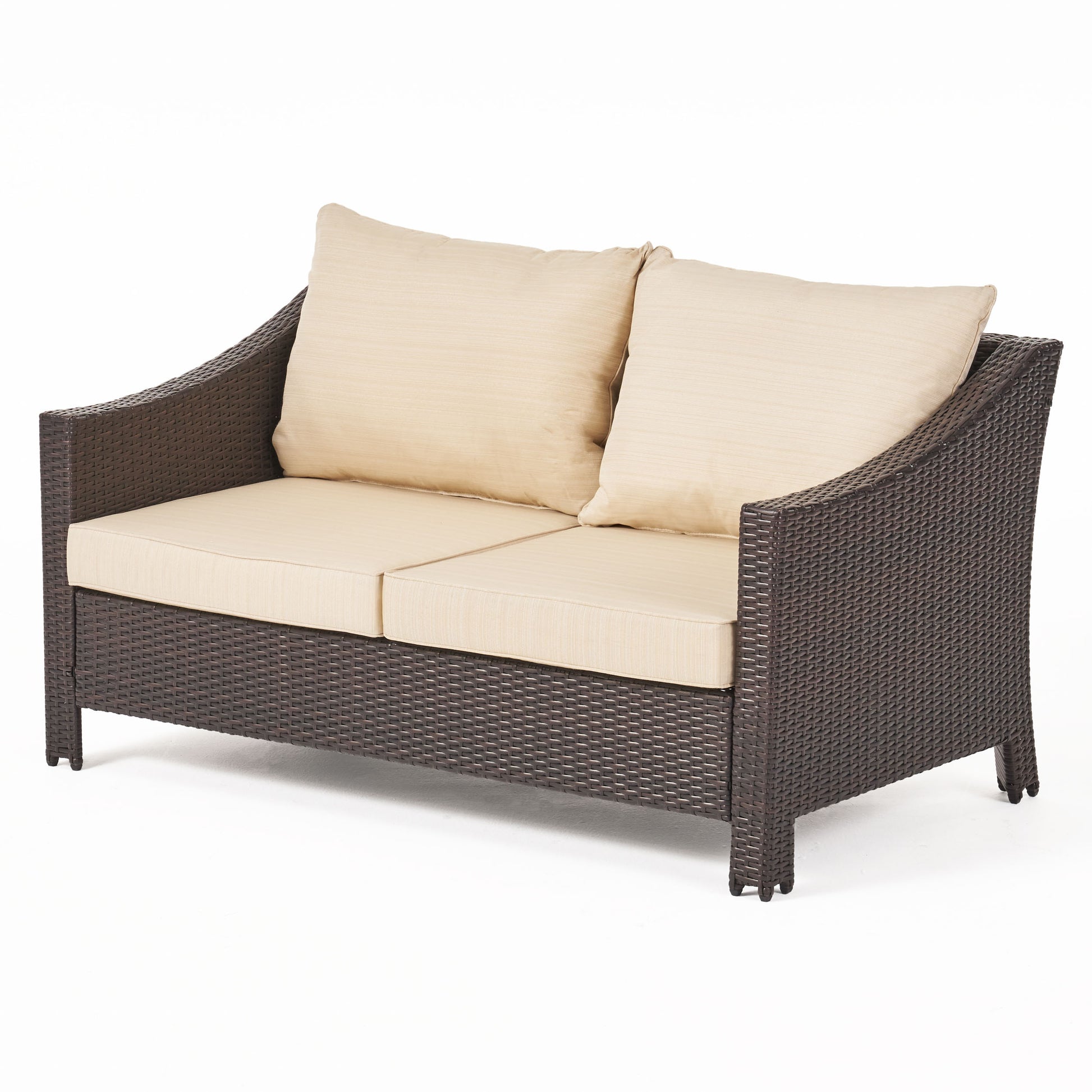 Antibes Seat & Table Brown Pe Rattan Iron Waterproof Fabric